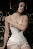 Ivory Duchess Satin Trixi Waist Cincher Corset