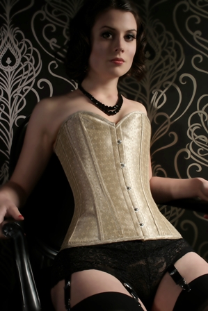 Silk Jacquard Gold Dita Corset