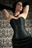 Teal Silk Jacquard Dita Corset