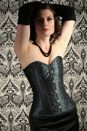 Silk Jacquard Teal Dita Corset